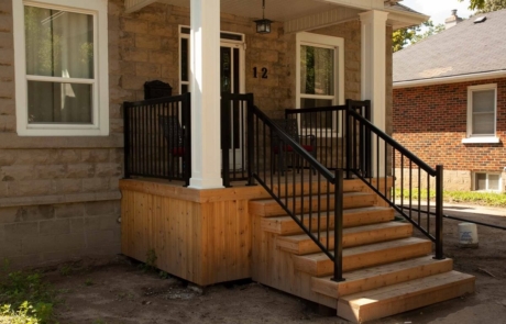 custom wooden porch stairs