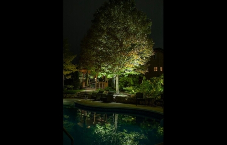 burlington backyard illuminated