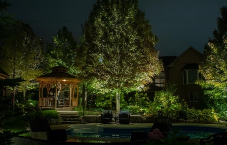 backyard estate - pool, gazebo, lighting